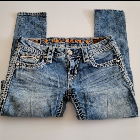 Rock Revival Indi Skinny Blue Jeans Size 25 - Picture 4 of 11